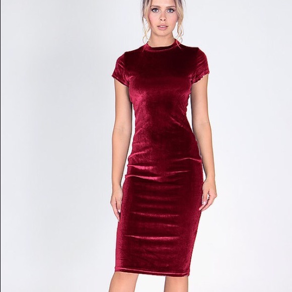 velvet bodycon midi dress